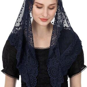 Triangle Vintage Inspired Lace Chapel Veils Catholic Mass Head Covering Scarf Ma